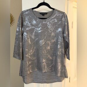 Zac & Rachel Silver Abstract Women's Blouse